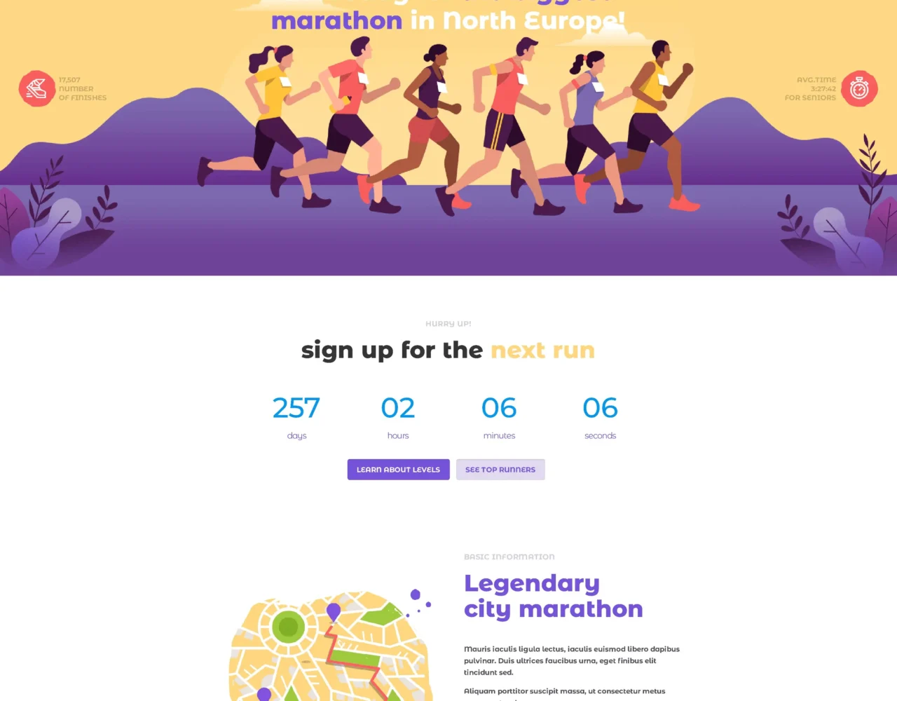 European Marathon page built website for our page ASATA.io.