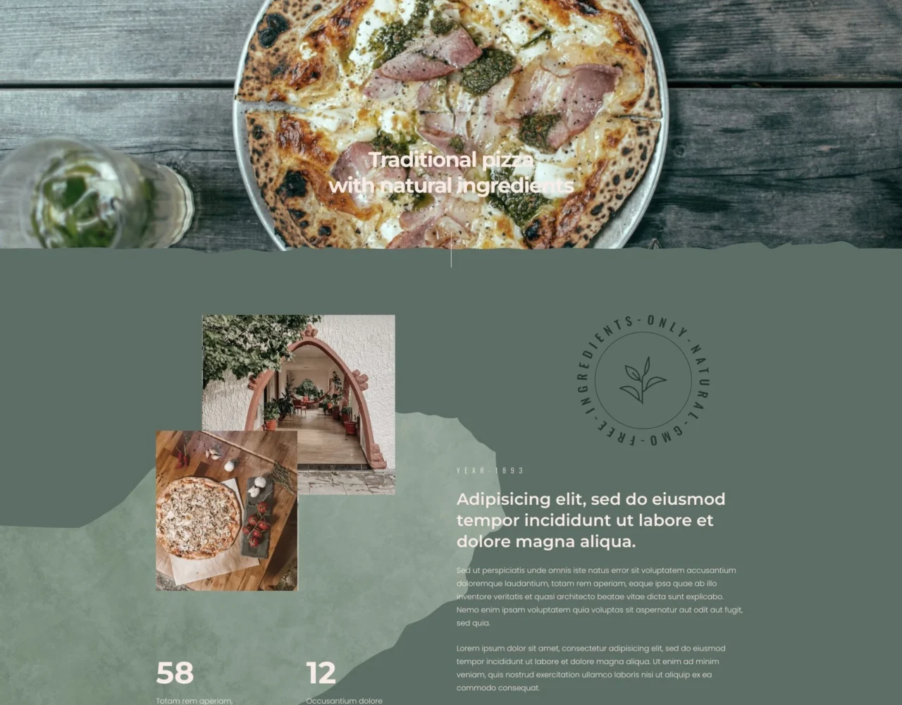 Pizzeria store page built website for our page ASATA.io.