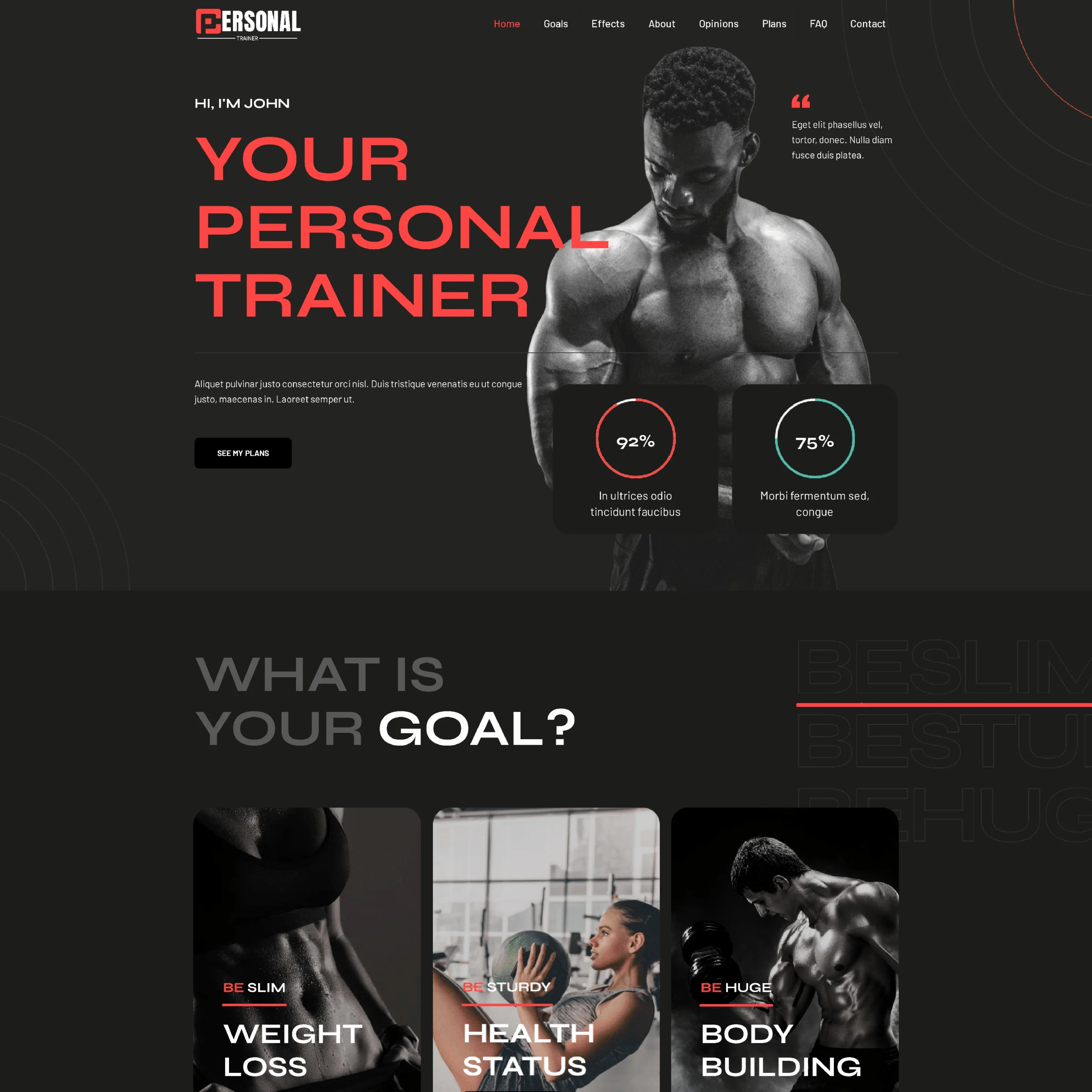 Personal Trainer page built website for our page ASATAio